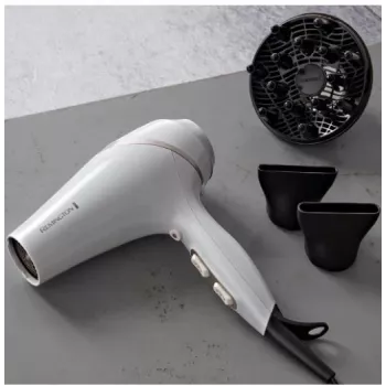 Hair dryer Remington AC8901 HYDRAlux 2300 W 3 temperature settings Ionic function Diffuser nozzle White