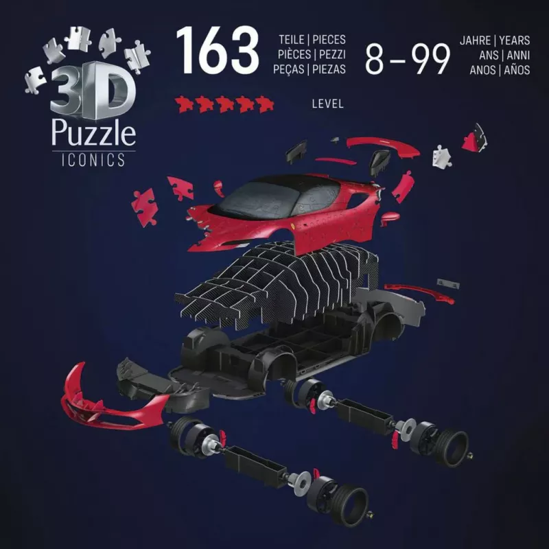 3D Puzzle Ravensburger Iconics Ferrari SF90 Stradale – collectible model kit
