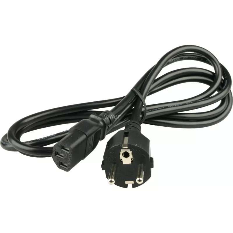 Wentronic Goobay Kaltgeräte Anschlusskabel, 2 m, Schwarz - Typ F (Typ F, CEE 7/7) > Gerätebuchse C13 (Kaltgeräteanschluss) (50098)