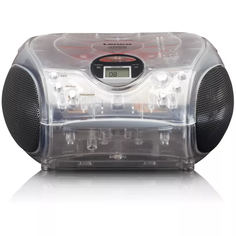 Portable radio CD player Lenco SCD-24TR — FM, 4W output, LCD, telescopic antenna, AC/DC, 6×C batteries