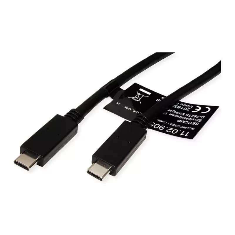 USB Cable ROLINE 11.02.9057 USB 3.2 Gen 2 1m USB C Black
