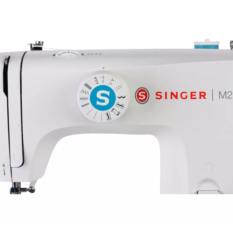 Semi-automatic sewing machine SINGER M2105 — 8 stitch patterns, 4-step buttonhole, free arm, electric, white