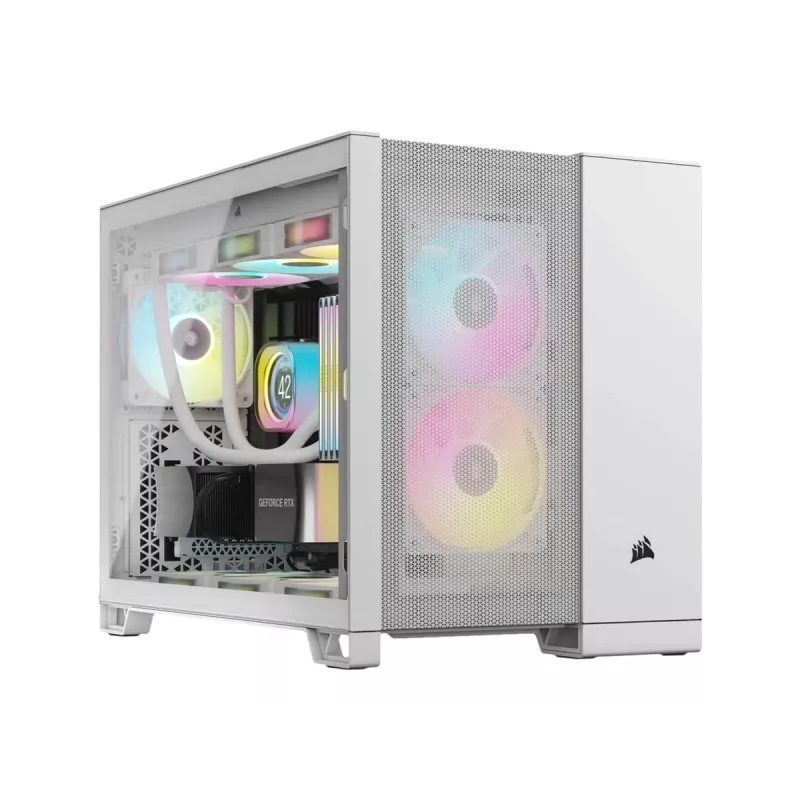 Corsair 2500D AIRFLOW Micro ATX Dual Chamber PC Case – White CC-9011264-WW