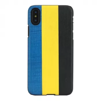 Smartphone case man and wood for iPhone X/XS — dandy blue black, protective hard shell