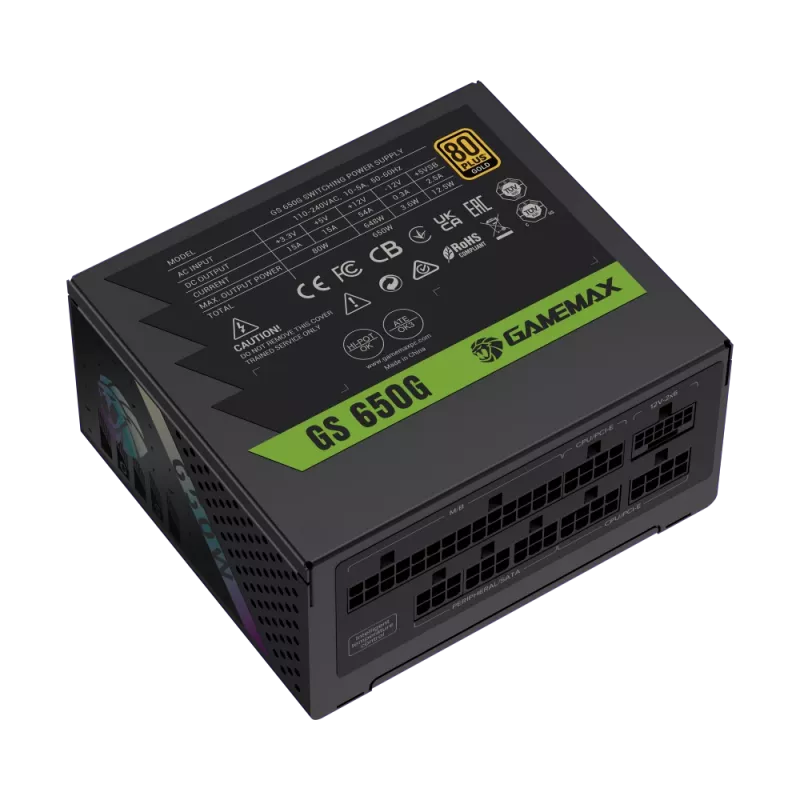 Gamemax Power Supply, 80 PLUS, Gold | GS 650G | 650 W