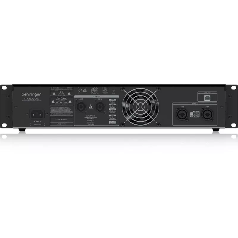 Behringer NX1000D audio amplifier Performance/stage Black