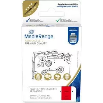 MediaRange Plastic tape cassette Brother TZ-431 12mm 8m black on red