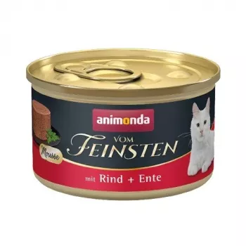 Wet cat food animonda Vom Feinsten Mousse Beef and duck 85 g, protein 11%, fat 7%, moisture 78%