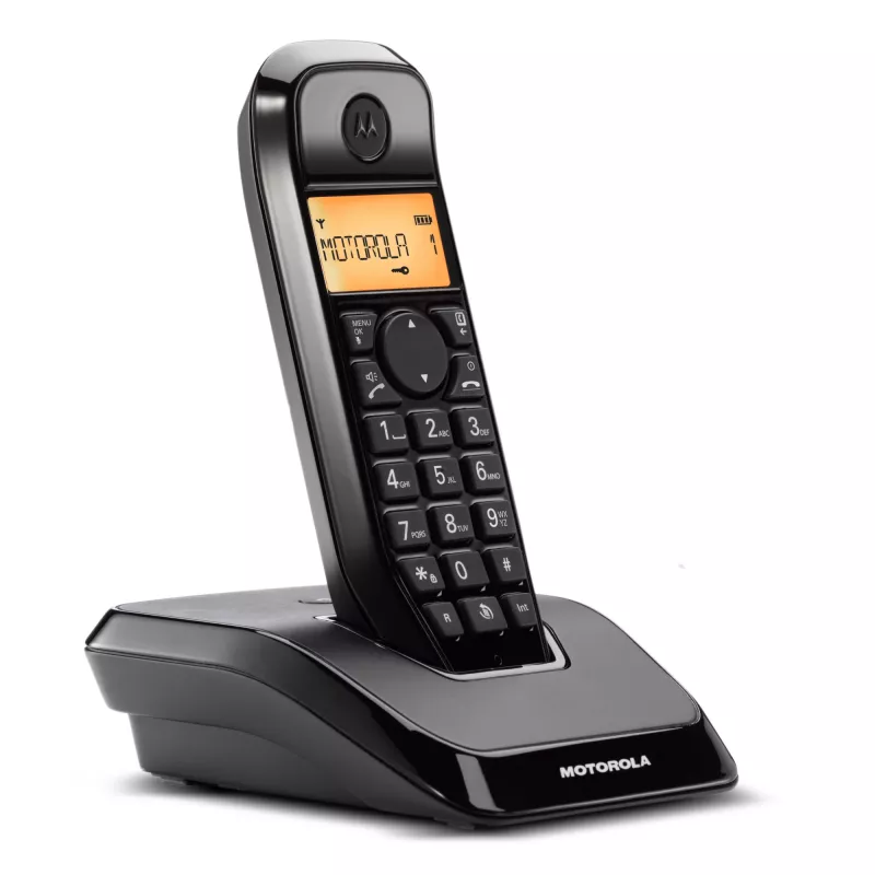 DECT telephone Motorola S1201 — cordless handset, speakerphone, Caller ID, 50-entry phonebook, black