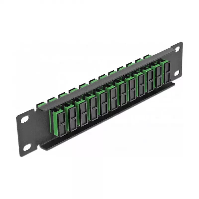 Fiber Optic Patch Panel DeLOCK 10 inch 12 Port SC Duplex green 1U black
