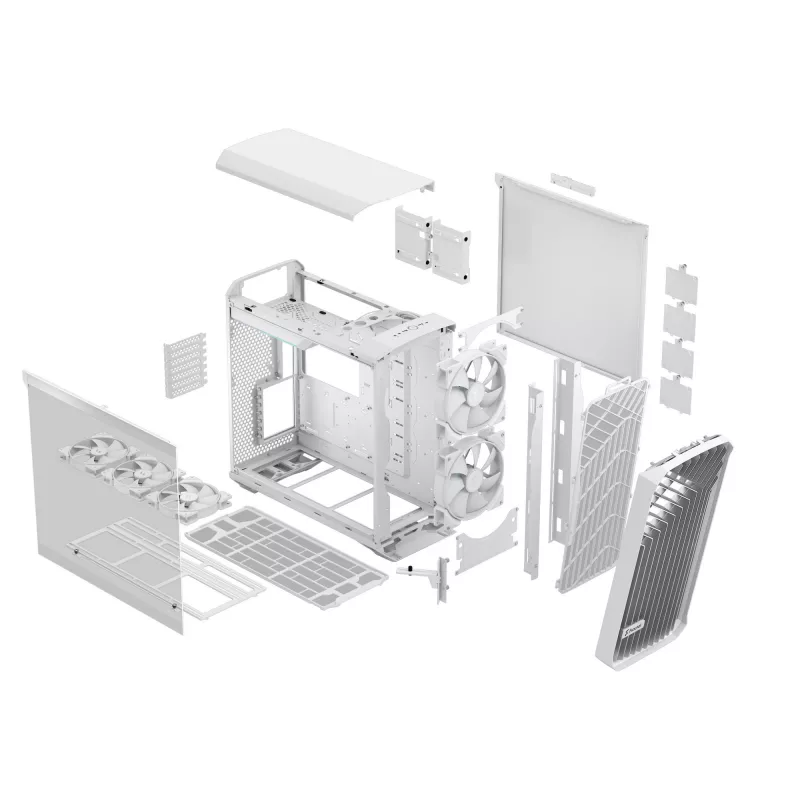 PC case Fractal Design Torrent White — supports ATX, EATX, microATX, ITX; 2x180 mm front fans; 2.5 inch/3.5 inch bays