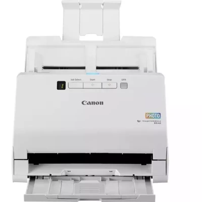 Canon imageFORMULA RS40 Photo & Document Scanner, 600 x 600 DPI, 40 ppm, 30 ppm, Grayscale, Monochrome, Sheet-fed scanner, White