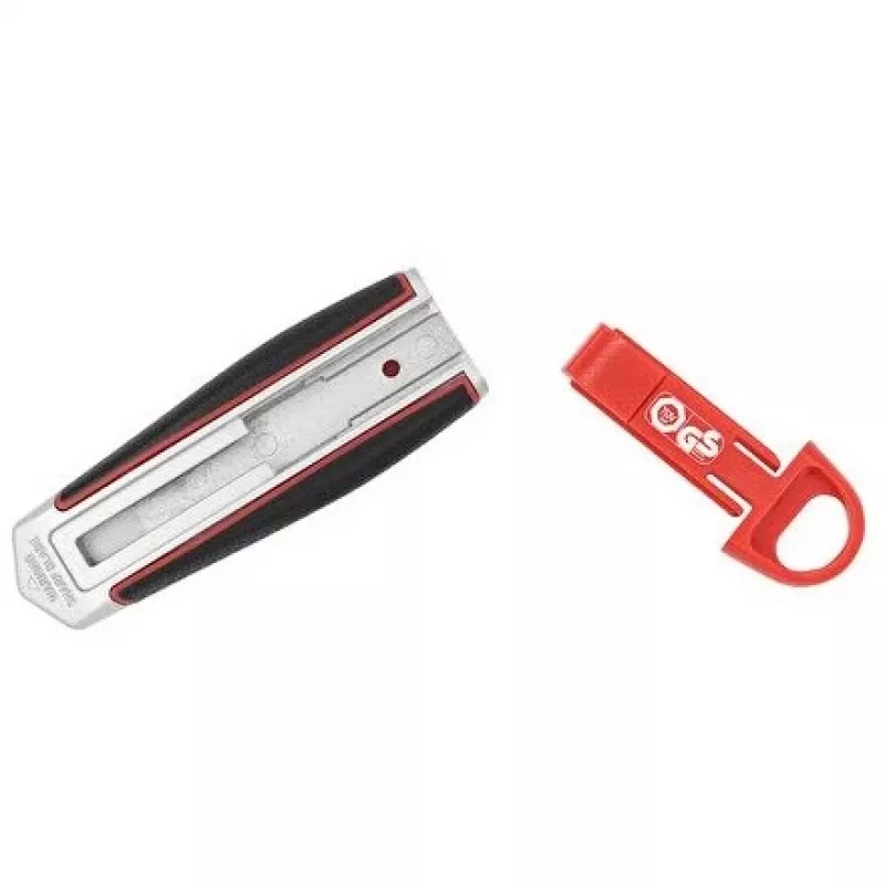 Utility knife WEDO 78 830 with snap-off blade, ergonomic handle, 1 pc, black/red/silver