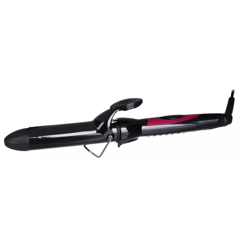 Curling iron Esperanza PENELOPE – 32 mm straight ceramic barrel, max 180°C, 45 W, 230 V, 1.7 m cord, black/pink