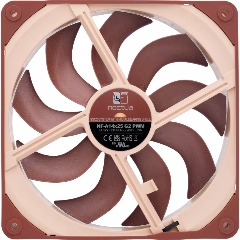 Fan Noctua NF-A14x25 G2 PWM 140 mm 1500 RPM SSO2 bearing 4-pin PWM Beige