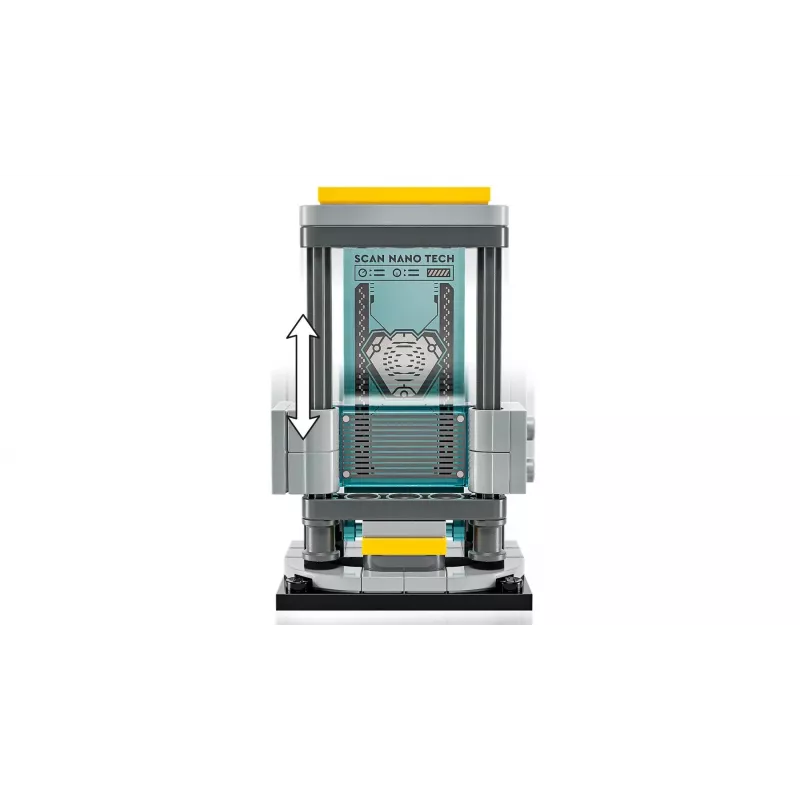 LEGO playset Marvel Iron Man's Laboratory Hall of Armor 76315 — 384 pieces, 5 minifigures, display area