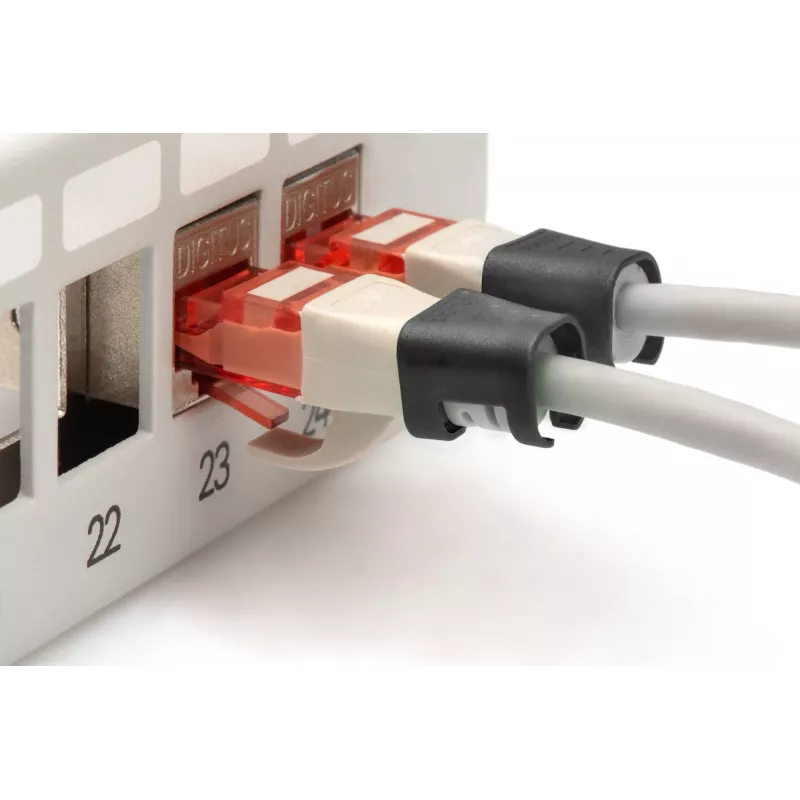 DIGITUS - Kabelclips mit Farbcodierung - für Patch-Kabel - Schwarz (Packung mit 100) (A-CC-BL)
