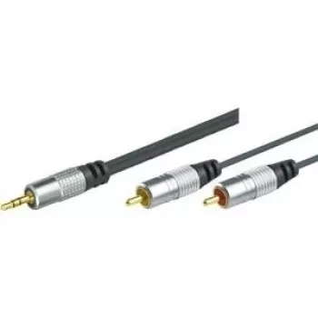 Shiverpeaks Professional Audio Cable, High Quality, 1x 3.5mm Stereo Jack to 2x RCA Plug, 1.5m (499601015H)