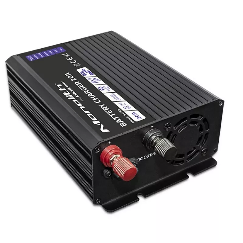 Charger QOLTEC Monolith 20A 12V for LiFePO4, AGM, GEL, SLA batteries