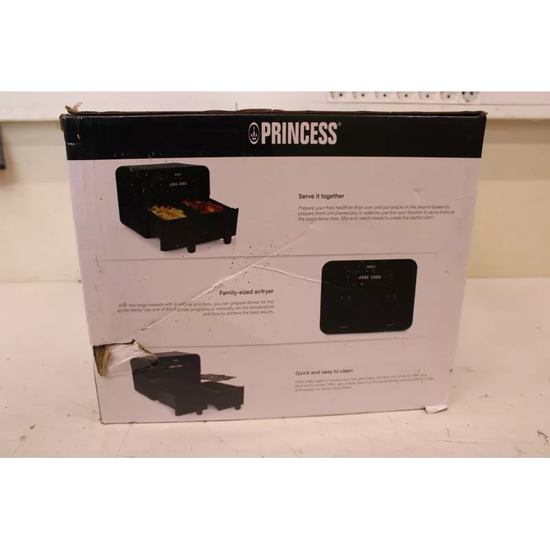 SALE OUT. Princess Double Basket Airfryer | 182068 | Power 2400 W | Capacity 8 L | Black | DAMAGED PACKAGING, SCRATCHES ON CORPUS