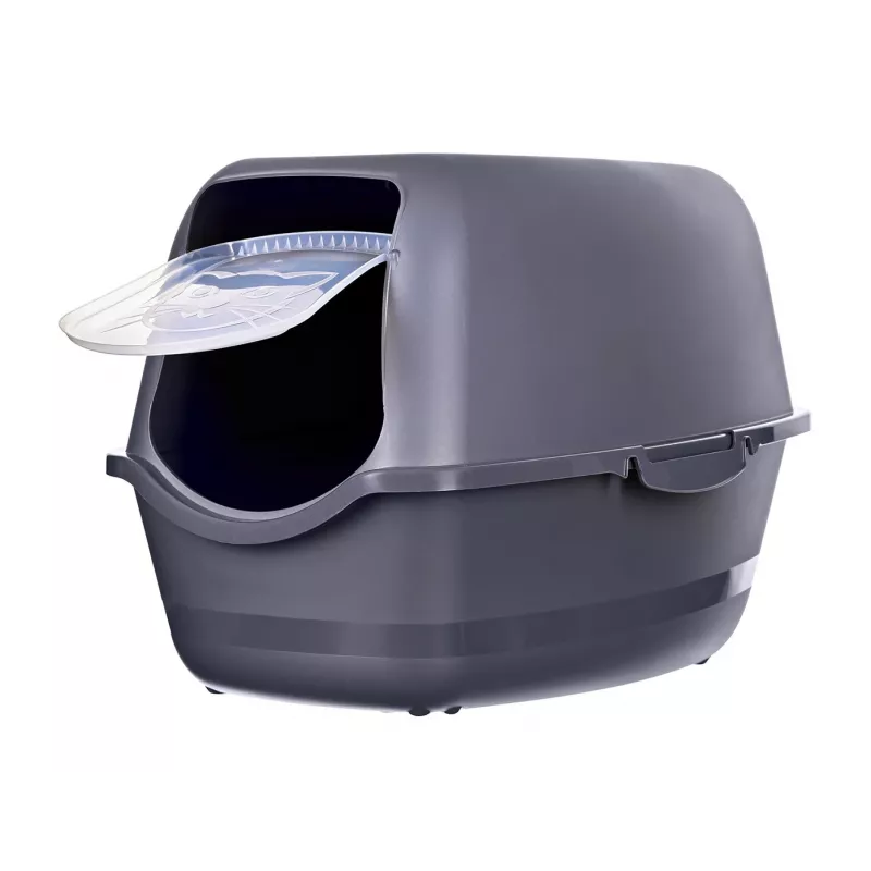 Cat litter box DIAMENTIQ BAYA anthracite, plastic, 55.5 x 40 x 38.7 cm, reversible doors