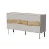 Chest of drawers Cama Meble INSERTO 3D 143.5×40×80 cm — cashmere finish with LED