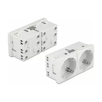 Wall socket outlet DELOCK 81325 CEE 7/3, 250 V, 16 A, white, ABS, 45×90×40 mm (5 pcs)