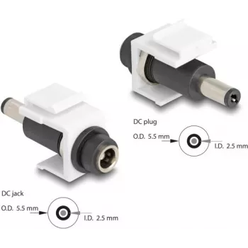 DeLOCK Keystone Module DC 5.5 x 2.5 mm female to male white