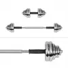 Adjustable Cast Iron Chrome Dumbbell Set 30 kg in Case with Barbell Handle by Rebel Active