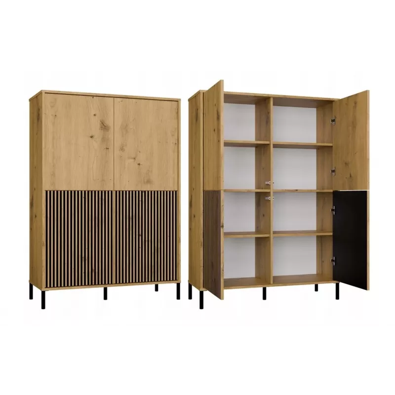 KAMARO 4DK SLIM/GŁ OAK ARTISAN DISPLAY CABINET