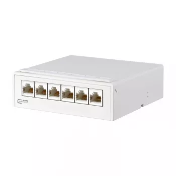 METZ CONNECT E-DAT - Patch Panel - CAT 6a - RJ-45 X 6 - Pure White (130862-21C-E)