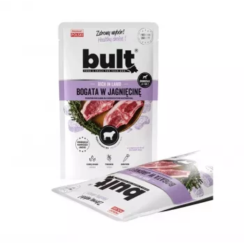 Wet dog food BULT Rich in lamb 100 g pouch — complete adult feed, 75% moisture, 12% protein, grain-free