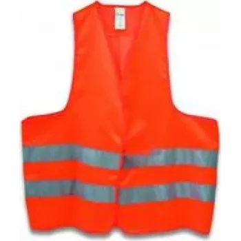 Safety vest Cimco 142012, high-visibility orange, OSFM (one size fits most), single pack
