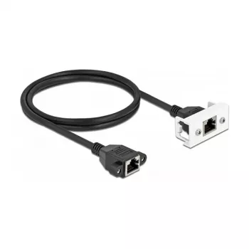 DeLOCK Network Extension Cable Cat.6A 1m S/FTP RJ45 Black