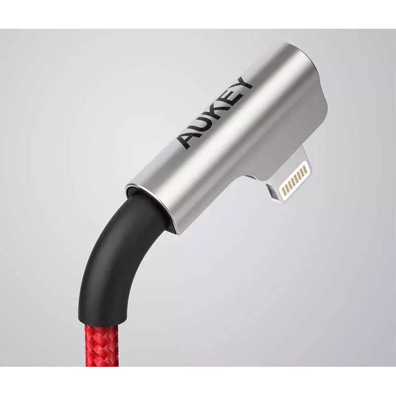 USB to Lightning Cable Aukey CB-AL01 Red — Nylon Braided, Lightning Connector for Apple Devices