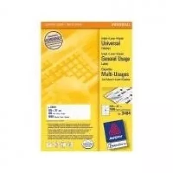 Avery - multi-purpose labels - White - 105 x 37 mm - 1600 label(s) (100 Sheets x 16) (3484)
