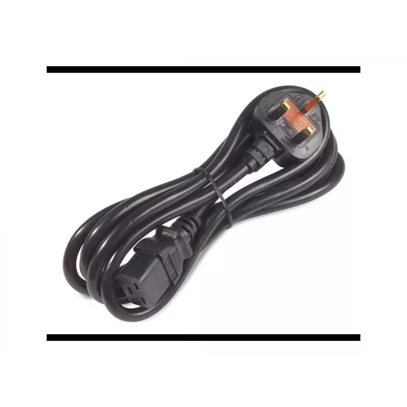 APC AP9895 Power Cord, 16A 200-240V, C19 to UK Plug BS 1363A, 2.44 m, Black