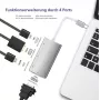 Docking station helos 288388 USB 3.1 Type-C with 4K HDMI, DVI and VGA outputs