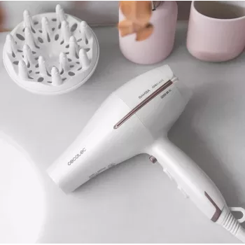 Cecotec Hair Dryer | IoniCare 5300 Maxi Aura | 2200 W | Number of temperature settings 3 | Ionic function | Diffuser nozzle | White