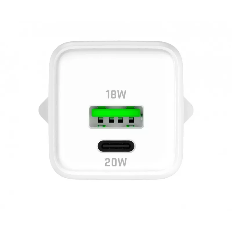 USB C/A mains charger YENKEE YAC G38 20W 3A Power Delivery (USB‑C and USB‑A)