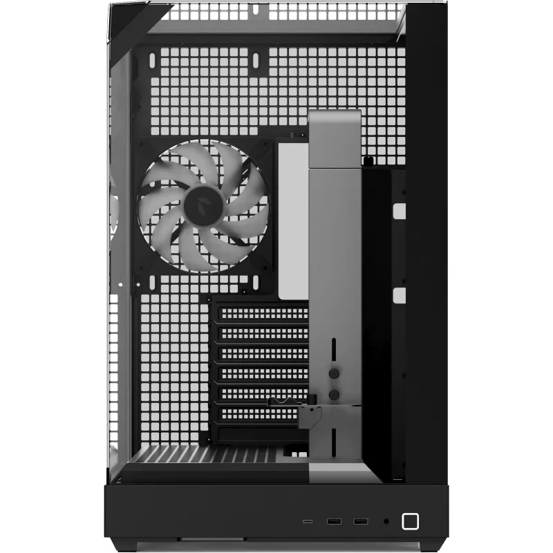 Tower case APNX V2 with three tempered glass panels, black