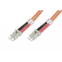 DIGITUS LWL Patchkabel LC/LC 50/125µm 3m Multimode Duplex Halogenfrei bis 1Gbit mit Messprotokoll orange OM2 (DK-2533-03)