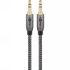 Plus Audio Connection Cable AUX 3,5mm stereo (black/Silver, 2 Meter)