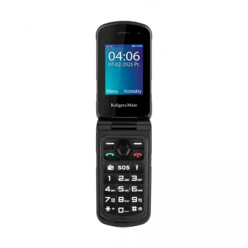 Flip phone Kruger & Matz Iron 5 Flip KM0466 — Dual SIM, 2.4 inch display, IP68/IP69K, 1200 mAh