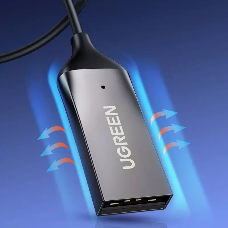 Audio receiver UGREEN CM309 Bluetooth 5.0 USB with 3.5 mm AUX jack, black, 20–20000 Hz