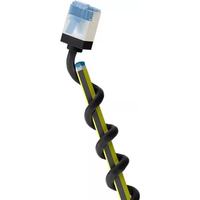 Goobay Ultra-Flexible CAT 6A Patch Cable slim U/FTP black - extra-short plug (74323)