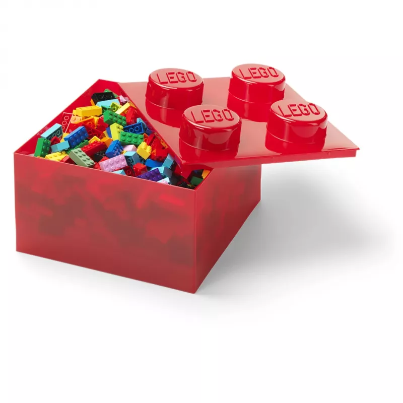 LEGO Brick 4 Red Transparent – 4x2 stud transparent red building brick
