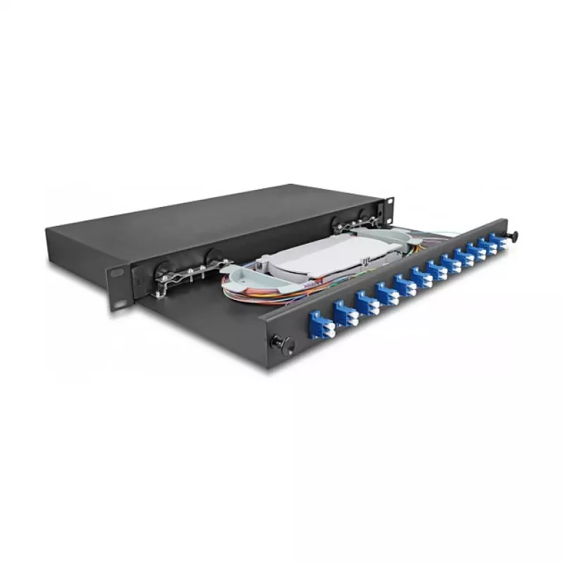 Fibre optic splice enclosure DeLOCK 67003 Black Metal 483x220x44mm