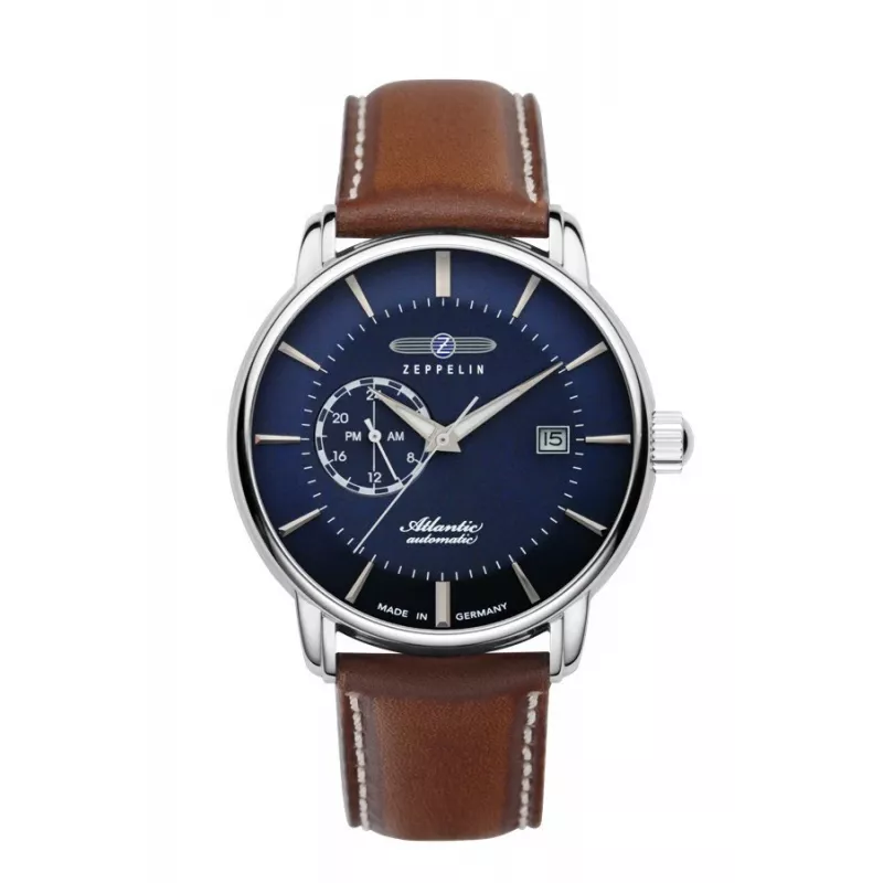 Wrist Watch Zeppelin 84703 Automatic, Blue Dial, Stainless Steel Case and Bracelet