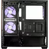 Cooler Master Elite 690 PC-Enclosure, Midi-Tower, ATX, Tempered Glass - 4x ARGB-Fan, Wood, black